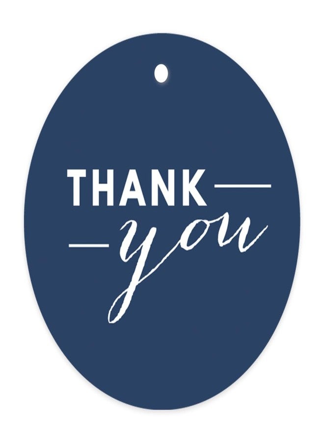 Andaz Press Circle Gift Tags, Chic Style, Thank You, Navy Blue, 24-Pack - Image 1